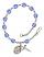 Saint Damien of Molokai Engravable Rosary Bracelet with Sapphire Beads