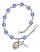 Our Lady of Rosa Mystica Engravable Rosary Bracelet with Sapphire Beads