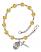 Saint Catherine of Siena Engravable Rosary Bracelet with Topaz Beads