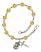 Saint Michael the Archangel Engravable Rosary Bracelet with Topaz Beads