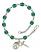 Saint Sebastian and Softball Rosary Bracelet with Zircon Beads