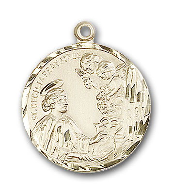 14K Gold St. Cecilia Pendant - Engravable