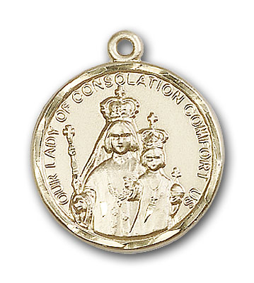 14K Gold Our Lady of Consolation Pendant - Engravable