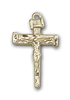 14K Gold Nail Crucifix Pendant