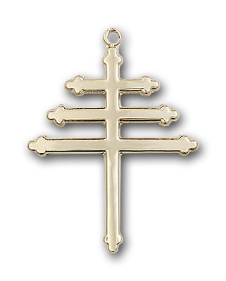 14K Gold Marionite Cross Pendant