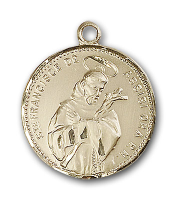 14K Gold St. Francis of Assisi Pendant - Engravable