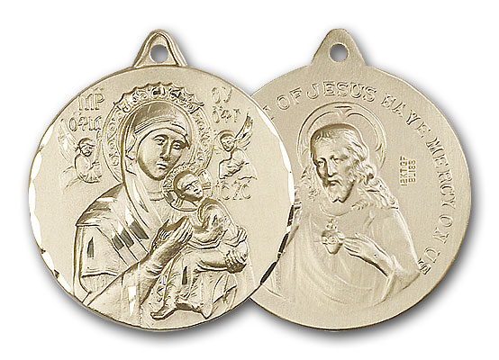 14K Gold Our Lady of Perpetual Help Pendant - Engravable