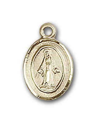 14K Gold Oval Miraculous Medal