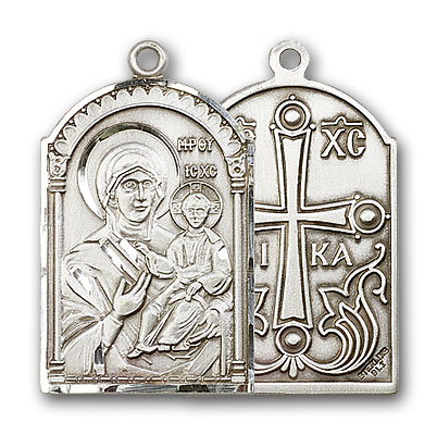 Sterling Silver Mother of God Pendant