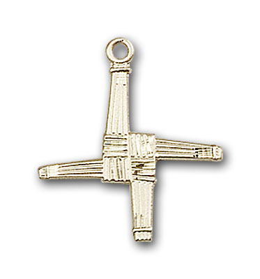 14K Gold St. Brigid Cross Pendant