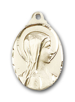 14K Gold Sorrowful Mother Pendant - Engravable