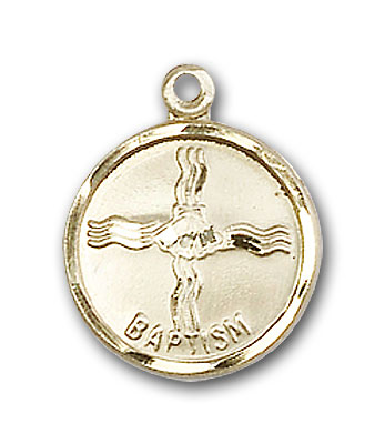 14K Gold Baptism Pendant - Engravable