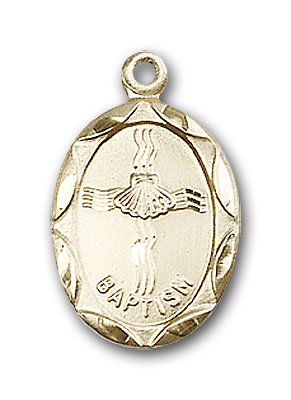 14K Gold Baptism Pendant - Engravable