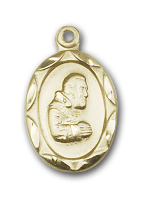 14K Gold St. Pio of Pietrelcina Pendant - Engravable