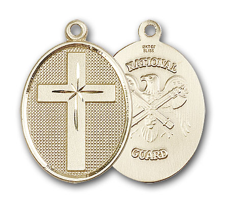 Gold-Filled Cross / National Guard Pendant