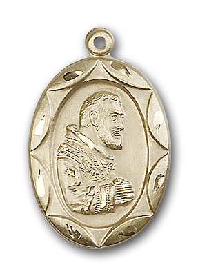 14K Gold St. Pio of Pietrelcina Pendant - Engravable