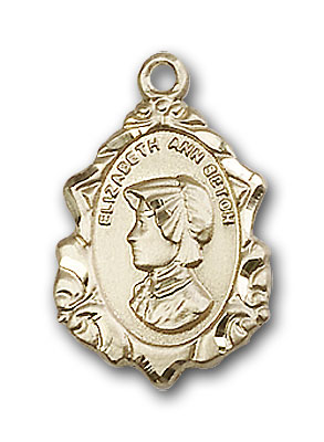 14K Gold St. Elizabeth Ann Seton Pendant - Engravable