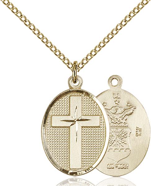 Gold-Filled Cross / Air Force Pendant
