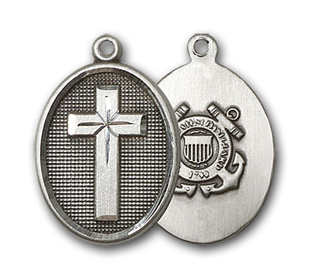 Sterling Silver Cross / Coast Guard Pendant