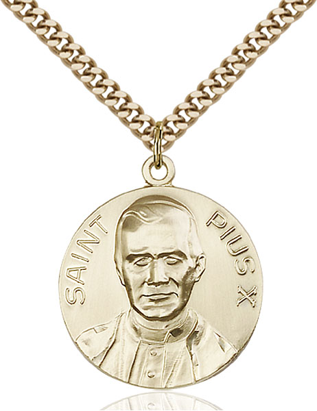 Gold-Filled Pope Pius X Pendant