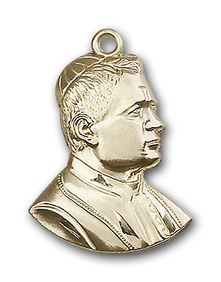 14K Gold Saint Pius X Pendant - Engravable