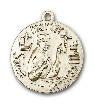 14K Gold St. Thomas More Pendant - Engravable