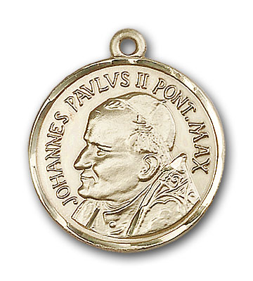 14K Gold St. Pope John Paul II Pendant - Engravable