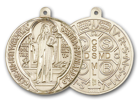14K Gold St. Benedict Pendant - Engravable