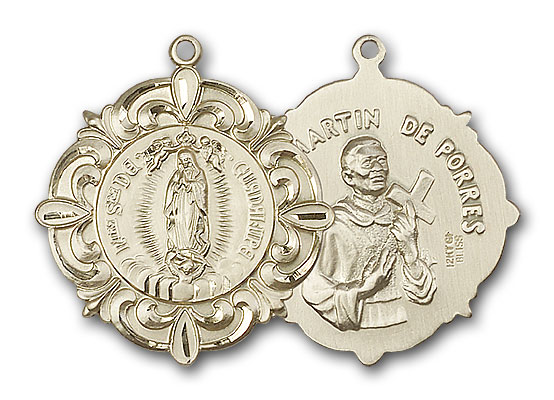 14K Gold Our Lady of Guadalupe / Martin de Porres Meda - Engravable