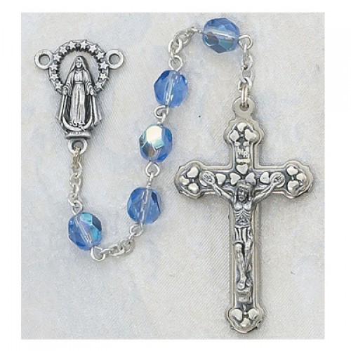 Bernard of Clairvaux Rosary with 6mm Emerald Color Fire Polished Beads St Gift Boxed Silver Finish St and 1 5/8 x 1 inch Crucifix Bernard of Clairvaux Center