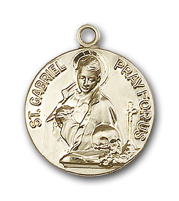 14K Gold St. Gabriel of the Blessid Virgin Pendant - Engravable