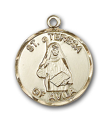 14K Gold St. Theresa Pendant - Engravable