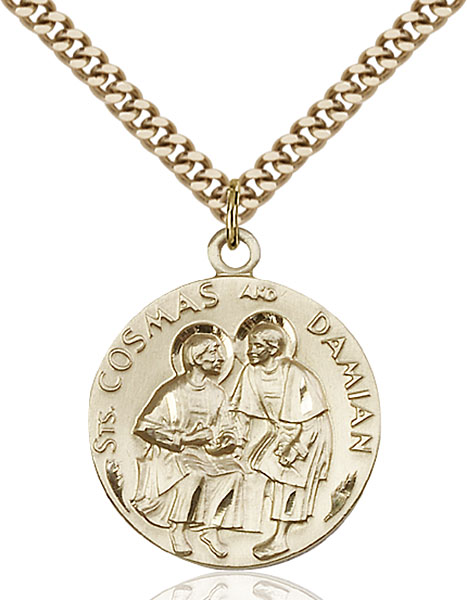 Gold-Filled Sts. Cosmos & Damian Pendant