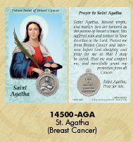 St Agatha 1 1/4 Inch Healing Saint Pocket Token Patron of Breast Cancer Lumin Mundi 20627