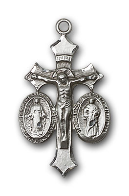 Sterling Silver Jesus, Mary & Joseph Pendant