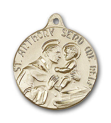 14K Gold St. Anthony Pendant - Engravable