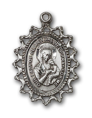 Sterling Silver Our Lady of Perpetual Help Pendant