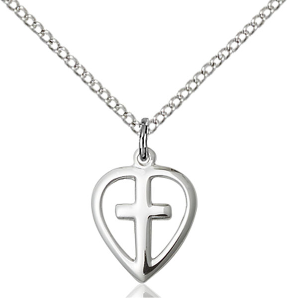 Sterling Silver Heart / Cross Pendant