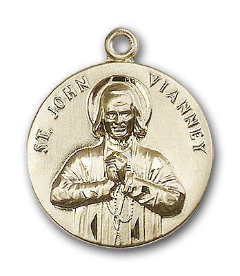 14K Gold St. John Vianney Pendant - Engravable