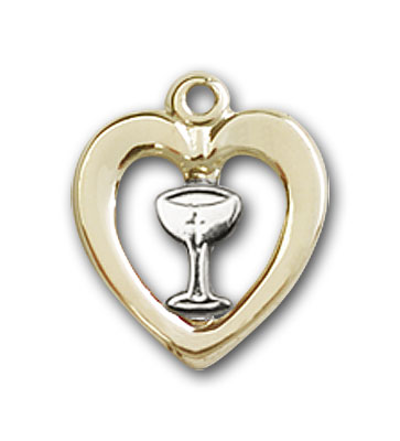Two-Tone Sterling Silver and Gold-Filled Heart / Chalice Pendant