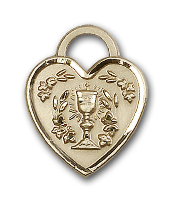 14K Gold Communion Heart Pendant - Engravable