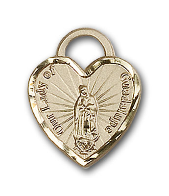 Gold-Filled Our Lady of Guadalupe Heart Pendant