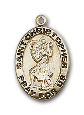 Oval Gold-Filled St. Christopher Pendant - Engrave it!