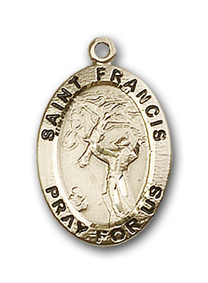 14K Gold St. Francis of Assisi Pendant - Engravable