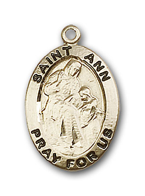 14K Gold St. Ann Pendant - Engravable
