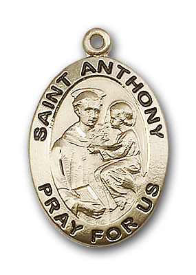 14K Gold St. Anthony of Padua Pendant - Engravable