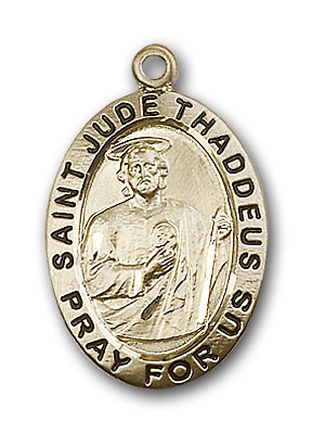 14K Gold St. Jude Pendant - Engravable
