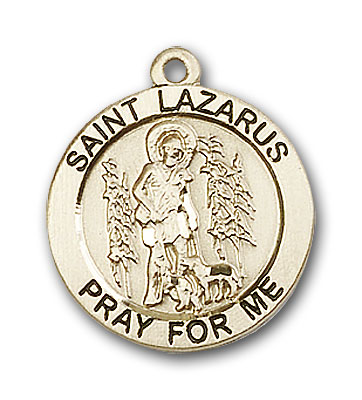 14K Gold St. Lazarus Pendant - Engravable
