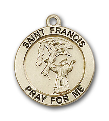 14K Gold St. Francis Pendant - Engravable