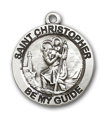 Sterling Silver St. Christopher Pendant - Engrave it!
